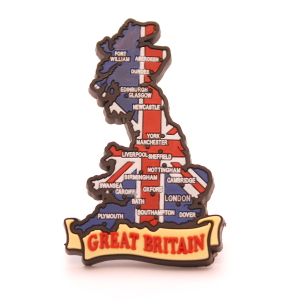 Map of Britain fridge magnet - British Souvenirs | Union Jack, London, Great Britain | GB Souvenirs